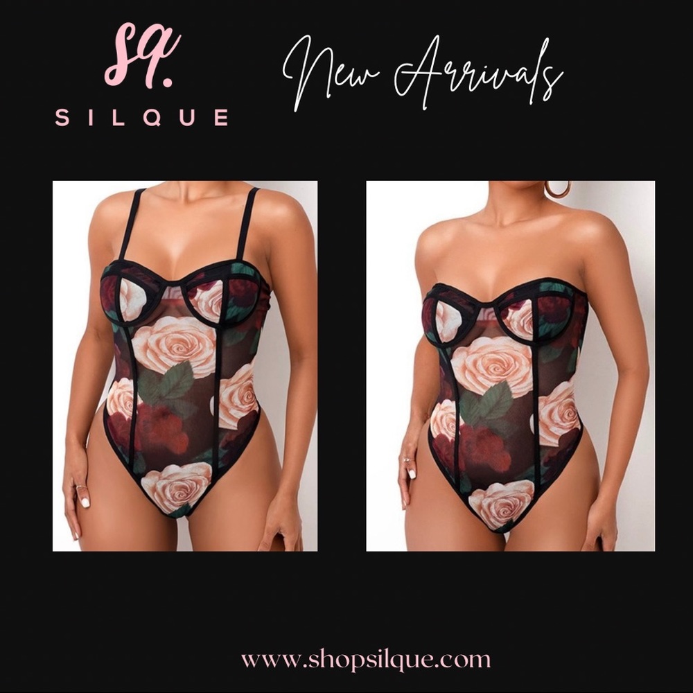 Rose print bodysuit